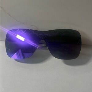 Authentic slightly used Chanel purple mirror shield Oversized 4215 c.124/4v